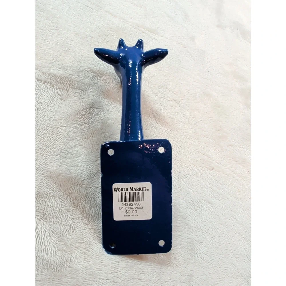 World Market Giraffe Wall Hooks Set of 3 Cast Iron Primary‎ Colors R/ Y/ B